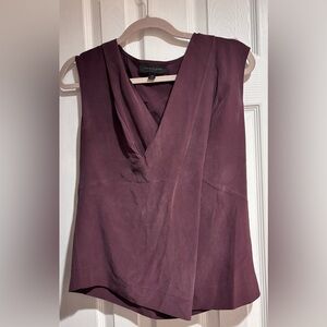 100% silk classiques entier maroon sleeveless blouse